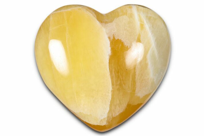 Polished Orange Honeycomb Calcite Heart - Utah #344847